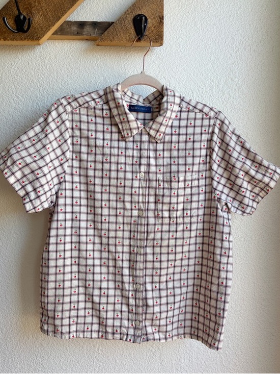 Tops - Vintage 90s Gingham Apple Print Blouse